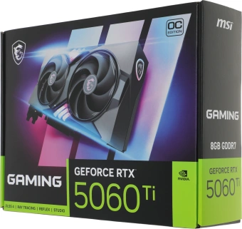 Видеокарта MSI PCI-E 5.0 RTX 5060 TI 8G GAMING OC NVIDIA GeForce RTX 5060TI 8Gb 128bit GDDR7 2647/28000 HDMIx1 DPx3 HDCP Ret - купить недорого с доставкой в интернет-магазине
