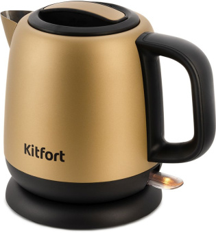 Чайник электрический Kitfort KT-6111 1л. 1630Вт золотистый/черный корпус: металл/пластик (КТ-6111) - купить недорого с доставкой в интернет-магазине