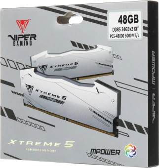 Память DDR5 2x24GB 6000MHz Patriot PVXR548G60C30KM Viper Xtreme 5 RGB RTL Gaming PC5-48000 CL30 DIMM 288-pin 1.35В с радиатором Ret - купить недорого с доставкой в интернет-магазине