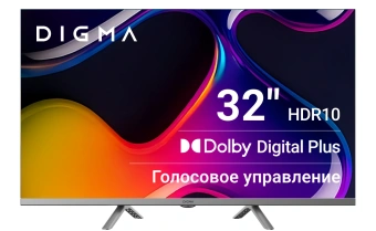 Телевизор LED Digma 32" DM-LED32SBB39 Android TV Frameless Metal темно-серебристый/серебристый HD 60Hz DVB-T DVB-T2 DVB-C DVB-S DVB-S2 USB WiFi Smart TV - купить недорого с доставкой в интернет-магазине