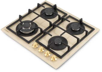 Газовая варочная поверхность Hyundai HHG 6436 BE бежевый - купить недорого с доставкой в интернет-магазине