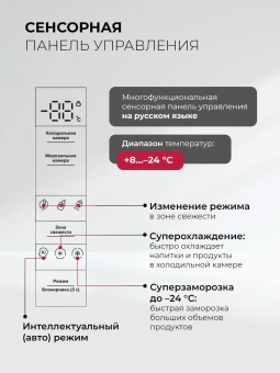 Холодильник Lex LCD485GRID 3-хкамерн. серый мат. инвертер - купить недорого с доставкой в интернет-магазине