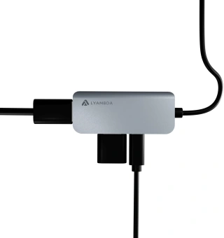Разветвитель USB-C Lyambda LC105 2порт. серый - купить недорого с доставкой в интернет-магазине