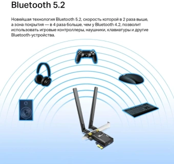 Сетевой адаптер Wi-Fi + Bluetooth TP-Link Archer TX55E AX3000 PCI Express (ант.внеш.съем) 2ант. - купить недорого с доставкой в интернет-магазине