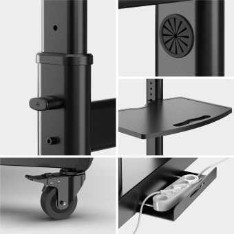 Стойка для телевизора Onkron TS1891 черный 50"-90" макс.100кг напольный мобильный - купить недорого с доставкой в интернет-магазине