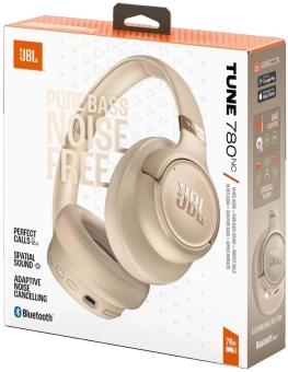 Гарнитура накладные JBL Tune 780NC 1.2м бежевый беспроводные bluetooth оголовье (JBLT780NCBEG) - купить недорого с доставкой в интернет-магазине