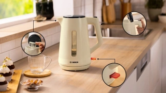 Чайник электрический Bosch TWK1M127 1.7л. 2400Вт бежевый корпус: пластик - купить недорого с доставкой в интернет-магазине