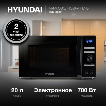 Микроволновая Печь Hyundai HYM-D3031 20л. 700Вт черный - купить недорого с доставкой в интернет-магазине
