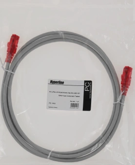 Патч-корд Hyperline PC-LPM-UTP-RJ45-RJ45-C5E-2M-LSZH-GY UTP RJ-45 вил.-вилка RJ-45 кат.5E 2м серый LSZH 24AWG - купить недорого с доставкой в интернет-магазине