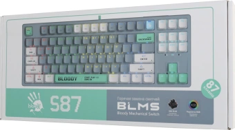 Клавиатура A4Tech Bloody S87 Energy механическая серый/зеленый USB for gamer LED (S87 USB ENERGY ASH) - купить недорого с доставкой в интернет-магазине