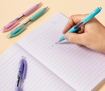 Ручка шариков. автоматическая Deli Every EQ41-BL прозрачный/ассорти d=0.7мм син. черн. резин. манжета - купить недорого с доставкой в интернет-магазине