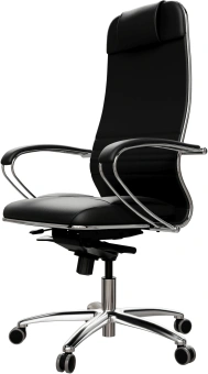 Кресло Метта Samurai KL-1 черный сиденье черный экокожа с подголов. крестов. металл хром - купить недорого с доставкой в интернет-магазине