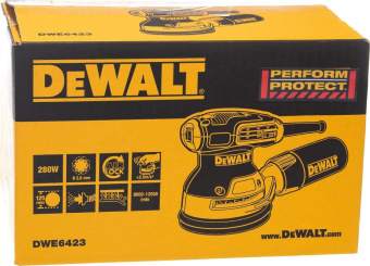 Эксцентриковая шлифмашина DeWalt DWE6423-QS 250Вт D125мм - купить недорого с доставкой в интернет-магазине