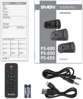 Колонка порт. Sven PS-655 черный 50W 1.0 BT/3.5Jack 4400mAh (SV-020163) - купить недорого с доставкой в интернет-магазине