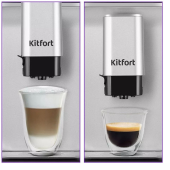 Кофемашина Kitfort КТ-7166 1350Вт черный/нержавеющая сталь - купить недорого с доставкой в интернет-магазине