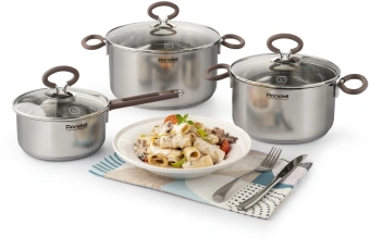 Кастрюля Rondell Etery RDS-1599 3.1л. d=20см (с крышкой) стальной - купить недорого с доставкой в интернет-магазине