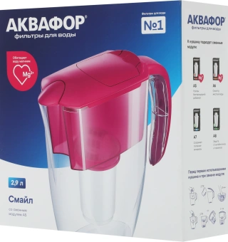 Кувшин Аквафор Смайл Р152А5F цикламен 2.9л. - купить недорого с доставкой в интернет-магазине