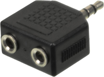 Адаптер аудио Ningbo Headphone Splitter 2xJack 3.5 (f)/Jack 3.5 (m) черный (JAAA095-B) - купить недорого с доставкой в интернет-магазине