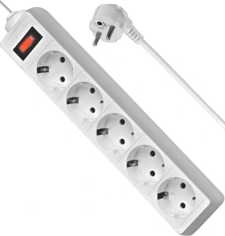 Сетевой фильтр Defender ES 5м (5 розеток) белый - купить недорого с доставкой в интернет-магазине