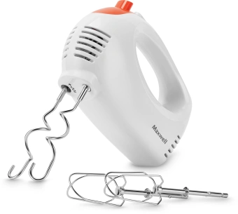 Миксер ручной Maxwell MW-1358 W 300Вт белый/оранжевый - цена, купить или заказать с доставкой в интернет-магазине Миксер ручной Maxwell MW-1358 W 300Вт белый/оранжевый - купить недорого с доставкой в интернет-магазине