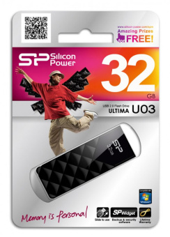 Флеш Диск Silicon Power 32GB Ultima U03 SP032GBUF2U03V1K USB2.0 черный - купить недорого с доставкой в интернет-магазине