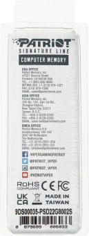 Память DDR2 2GB 800MHz Patriot PSD22G8002S RTL PC2-6400 CL6 SO-DIMM 200-pin 1.8В dual rank Ret - купить недорого с доставкой в интернет-магазине