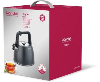 Чайник металлический Rondell Filigran RDS-1950 2.7л. серый - купить недорого с доставкой в интернет-магазине