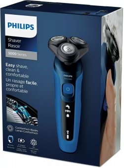 Бритва роторная Philips S5466/17 реж.эл.:3 питан.:аккум. синий/черный - купить недорого с доставкой в интернет-магазине