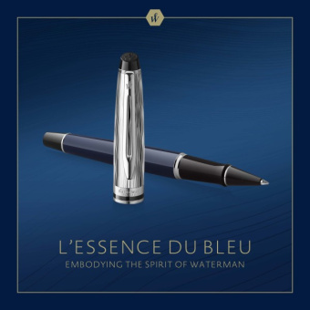 Ручка роллер Waterman Expert L`Essence du Bleu (CW2166429) LaqBlue CT F черн. черн. подар.кор. - купить недорого с доставкой в интернет-магазине