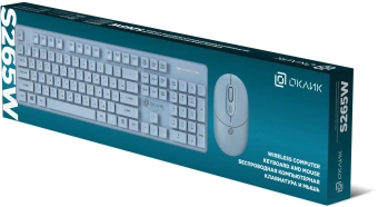 Клавиатура + мышь Оклик S265W клав:голубой мышь:голубой USB беспроводная Bluetooth/Радио Multimedia (1938927) - купить недорого с доставкой в интернет-магазине