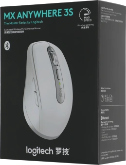 Мышь Logitech MX Anywhere 3S светло-серый оптическая 8000dpi silent беспров. BT/Radio USB для ноутбука 5but (910-006939) - купить недорого с доставкой в интернет-магазине
