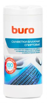 Салфетки влажные Buro BU-AN32 антибактериальные (100лист.) спиртовые - купить недорого с доставкой в интернет-магазине