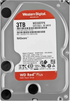 Жесткий диск WD SATA-III 3TB WD30EFPX NAS Red Plus (5400rpm) 256Mb 3.5" - купить недорого с доставкой в интернет-магазине