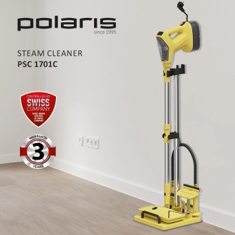 Пароочиститель напольный Polaris PSC 1701C желтый/черный - купить недорого с доставкой в интернет-магазине
