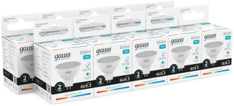Лампа светодиодная Gauss Elementary 13521 11Вт цок.:GU5.3 софит 180B св.свеч.бел.нейт. MR16 (упак.:10шт) - купить недорого с доставкой в интернет-магазине
