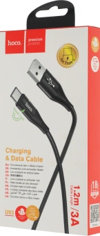Кабель Hoco U93 Shadow Type-C USB (m)-USB Type-C (m) 1.2м черный коробка - купить недорого с доставкой в интернет-магазине