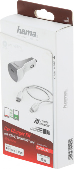 Комплект зар./устр. Hama H-183317 3A (PD) USB Type-C для Apple белый (00183317) - купить недорого с доставкой в интернет-магазине