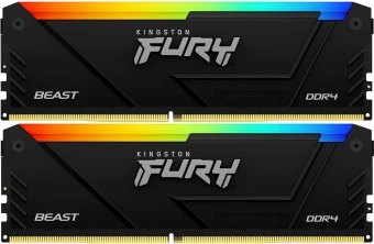 Память DDR4 2x16GB 3200MHz Kingston KF432C16BB2AK2/32 Fury Beast RGB RTL Gaming PC4-25600 CL16 DIMM 288-pin 1.35В kit single rank с радиатором Ret - купить недорого с доставкой в интернет-магазине