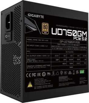 Блок питания Gigabyte ATX 750W GP-UD750GM PG5 80+ gold (20+4pin) APFC 120mm fan 8xSATA Cab Manag RTL - купить недорого с доставкой в интернет-магазине