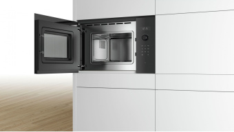 Микроволновая печь Bosch BFL523MS0 20л. 800Вт нержавеющая сталь/черный (встраиваемая) - купить недорого с доставкой в интернет-магазине