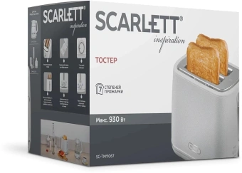 Тостер Scarlett Inspiration SC-TM11067 930Вт белый - купить недорого с доставкой в интернет-магазине