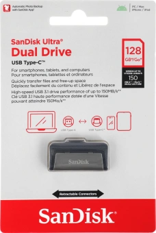 Флеш Диск Sandisk 128GB Ultra Dual SDDDC2-128G-G46 USB3.0 серый/узор - купить недорого с доставкой в интернет-магазине
