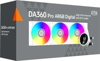 Система водяного охлаждения PcCooler DA360 Pro Digital WH ARGB Soc-AM5/AM4/1200/1700/1851 белый 4-pin Al LCD 300W Ret (DA360PRO-WHAWXL-GL) - купить недорого с доставкой в интернет-магазине