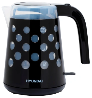 Чайник электрический Hyundai HYK-G2012 1.7л. 2000Вт черный/прозрачный корпус: пластик - купить недорого с доставкой в интернет-магазине