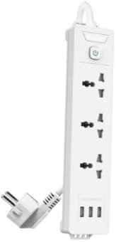 Сетевой фильтр Deli ET408 2м (3 розетки) белый (пакет ПЭ) - купить недорого с доставкой в интернет-магазине