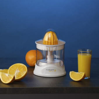 Соковыжималка цитрусовая Scarlett SC-JE50C02 25Вт рез.сок.:700мл. белый/желтый - купить недорого с доставкой в интернет-магазине
