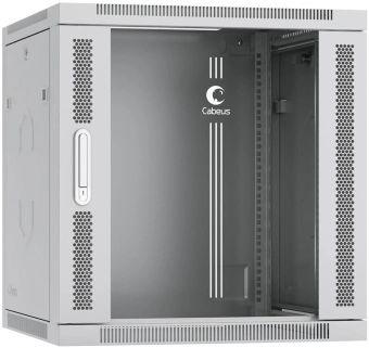 Шкаф коммутационный Cabeus (SH-05F-12U60/60-R) настенный 12U 600x600мм пер.дв.стекл 50кг RAL 7035 550мм 220град. 635мм IP20 сталь - купить недорого с доставкой в интернет-магазине