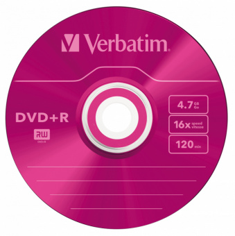 Диск DVD+R Verbatim 4.7Gb 16x Slim case (5шт) Color (43556) - купить недорого с доставкой в интернет-магазине
