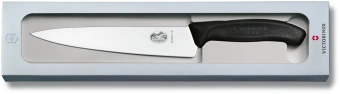Нож кухонный Victorinox Swiss Classic (6.8003.19G) стальной разделочный лезв.190мм прямая заточка черный подар.коробка - купить недорого с доставкой в интернет-магазине