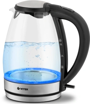 Чайник электрический Vitek VT-7046 1.7л. 2200Вт прозрачный/черный корпус: пластик/стекло - цена, купить или заказать с доставкой в интернет-магазине Чайник электрический Vitek VT-7046 1.7л. 2200Вт прозрачный/черный корпус: пластик/стекло - купить недорого с доставкой в интернет-магазине